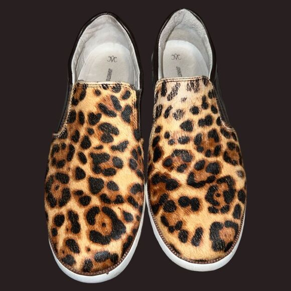 Women’s Johston & Murphy Callie Leather & Leopard Print Slip On Loafers Size 9 - Picture 2 of 9